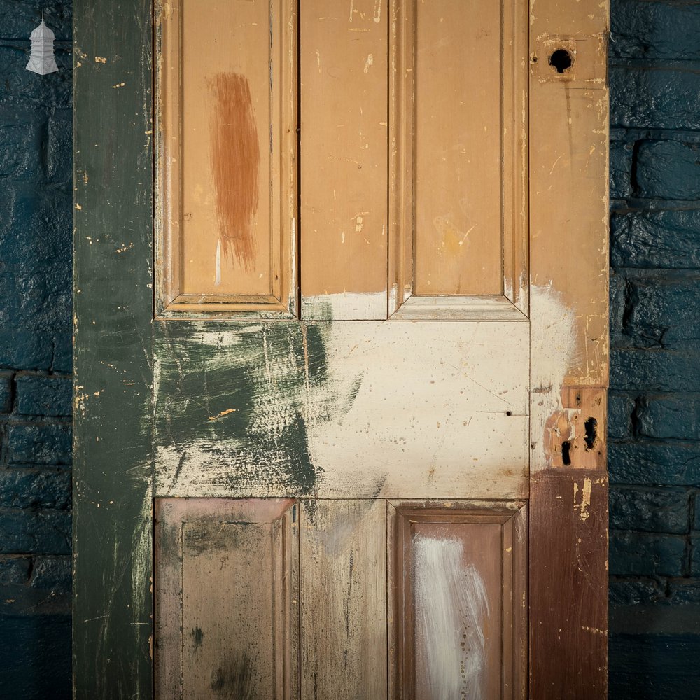 Pine Paneled Door, 4 Panel Green Painted