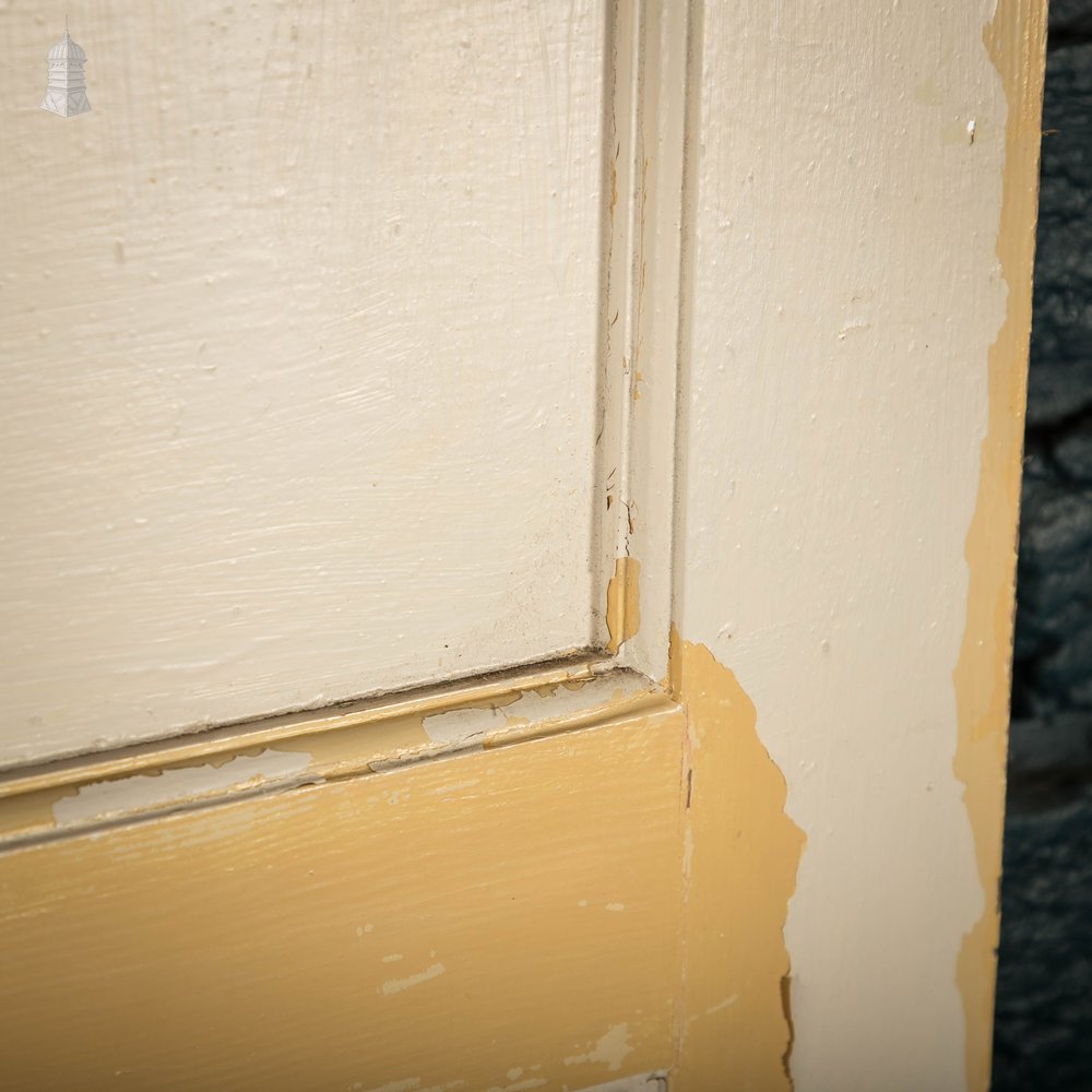 Pine Panelled Doors, Pair of 4 Moulded Panel White Painted Doors