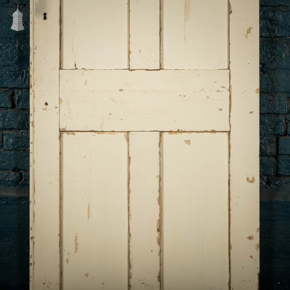 Panelled Cupboard Door, White Painted Pine 4 Panel Door