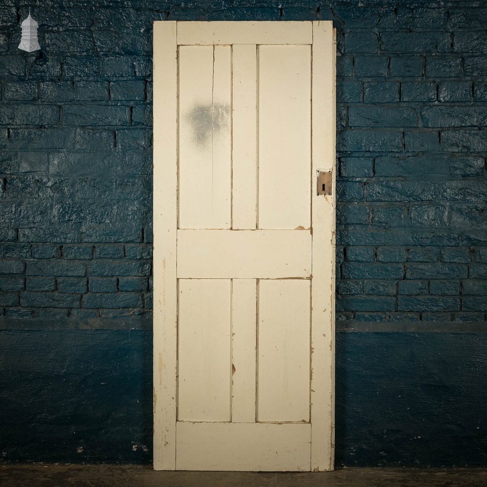 Panelled Cupboard Door, White Painted Pine 4 Panel Door