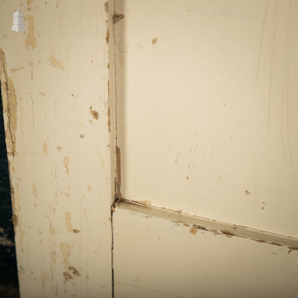 Panelled Cupboard Door, White Painted Pine 4 Panel Door