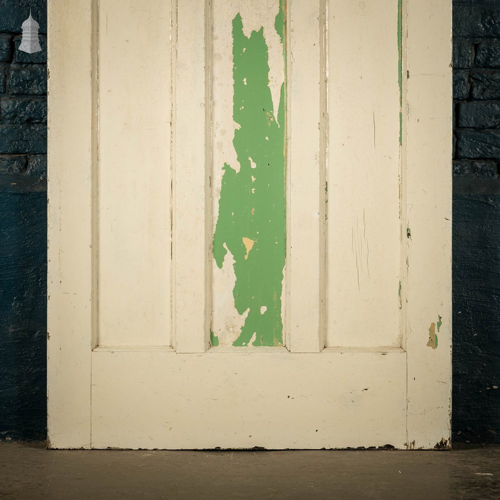 1930’s Style Door, White Painted, 1 over 3 Panelled Door