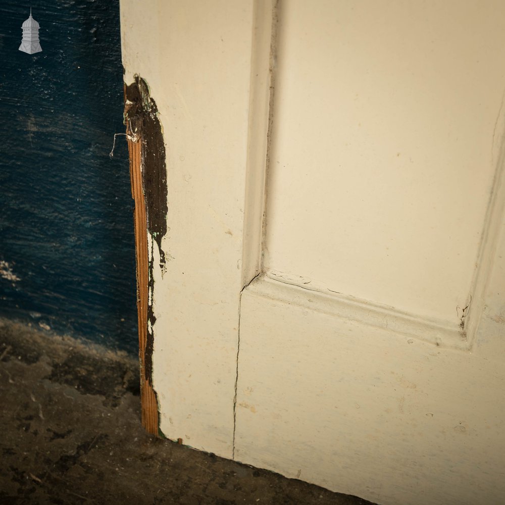 1930’s Style Door, White Painted, 1 over 3 Panelled Door