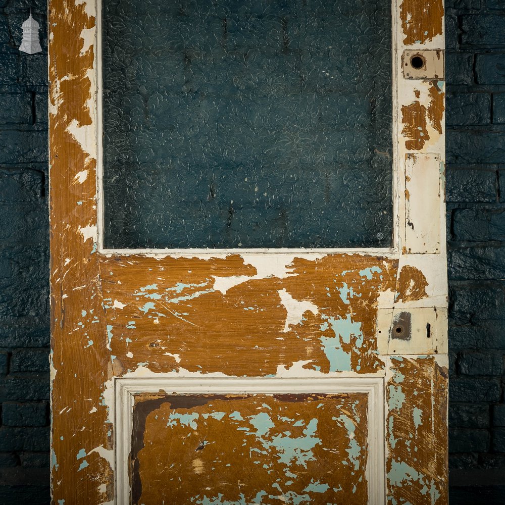 Half Glazed Door, Fitted with Textured Glass and Mouldings