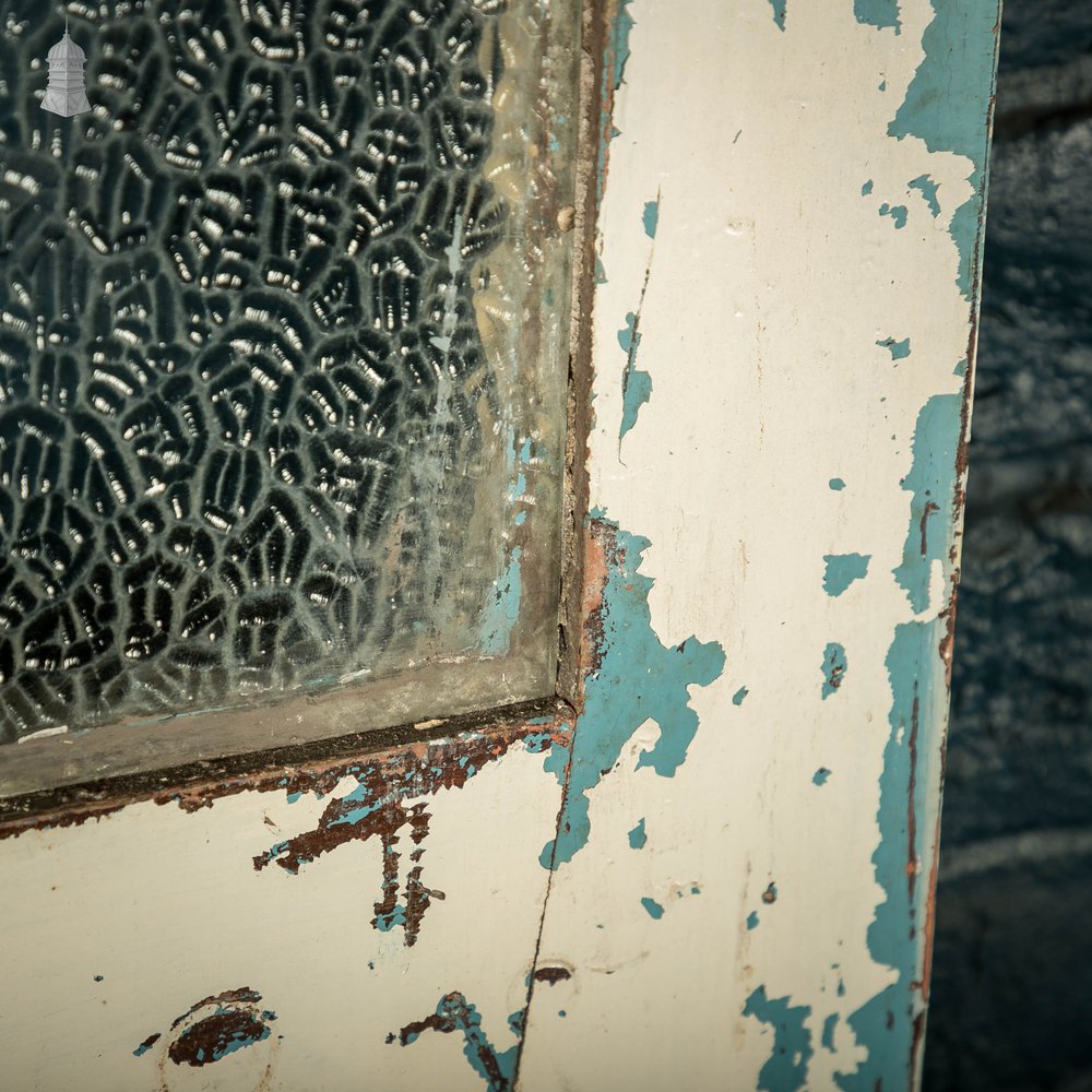 Half Glazed Gunstock Door, Moulded 3 Panel Pine with ‘Arctic Style’ Textured Glass