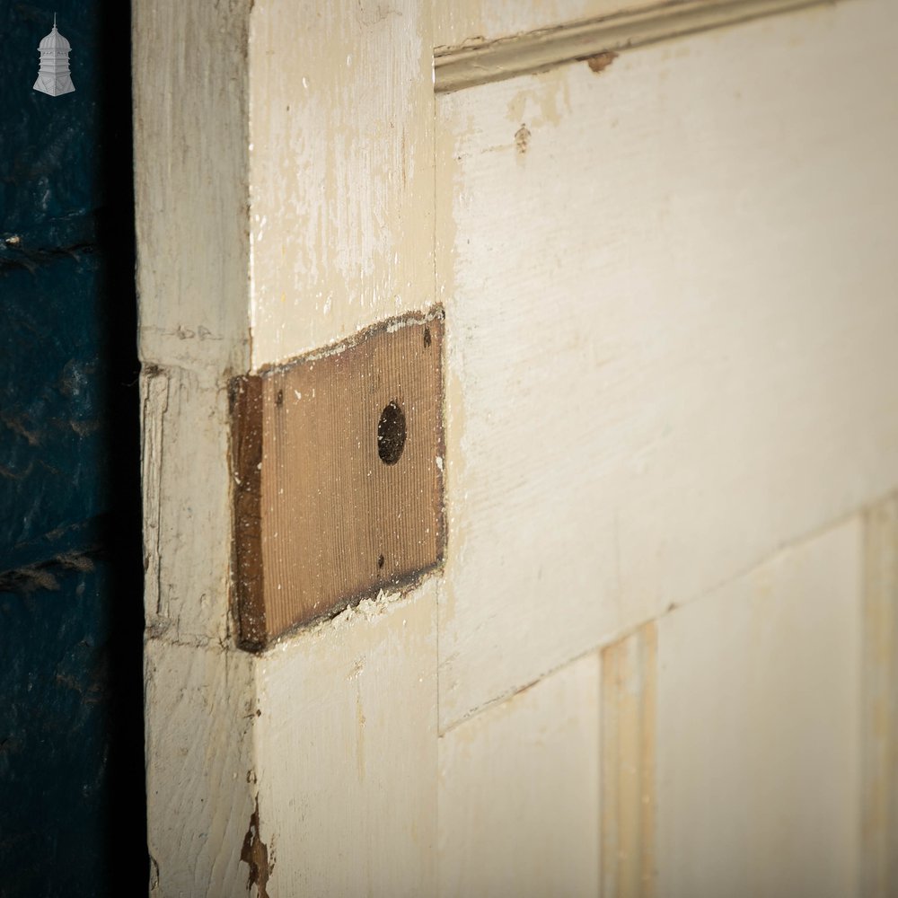 Pine Panelled Door, 1 over 3 Panel White Painted 1930’s Style Door