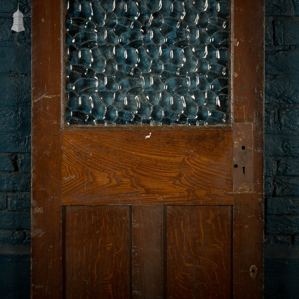 Half Glazed Door, 3 Panel with 'Cobblestone' Style Textured Glass