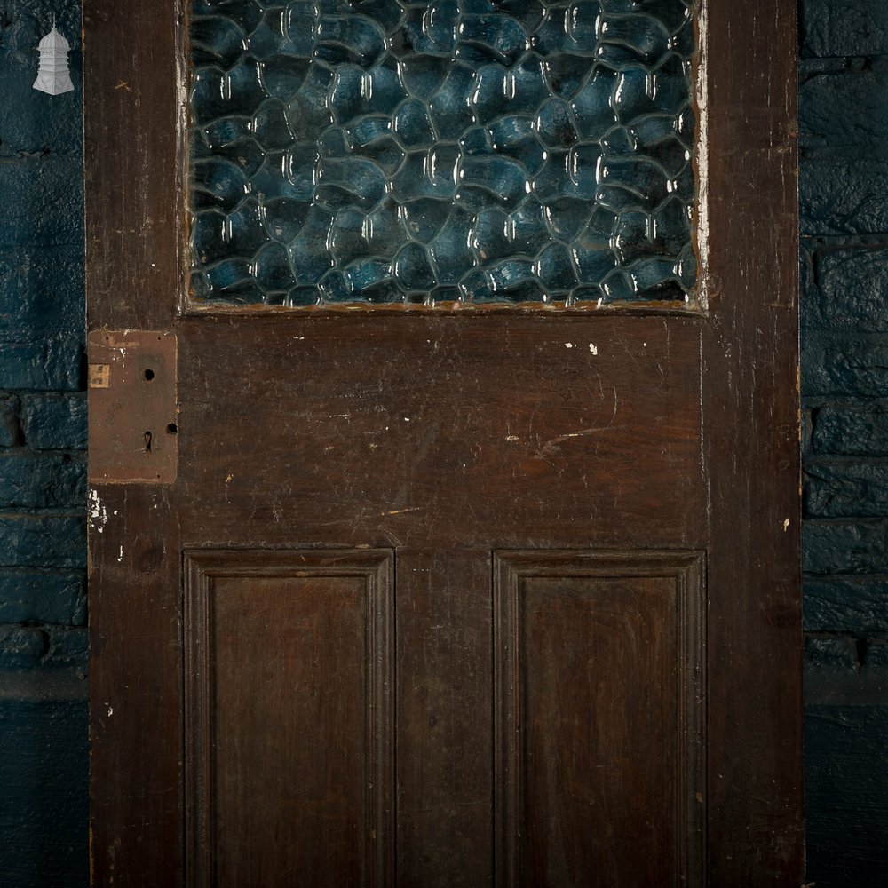 Half Glazed Door, 3 Panel with 'Cobblestone' Style Textured Glass