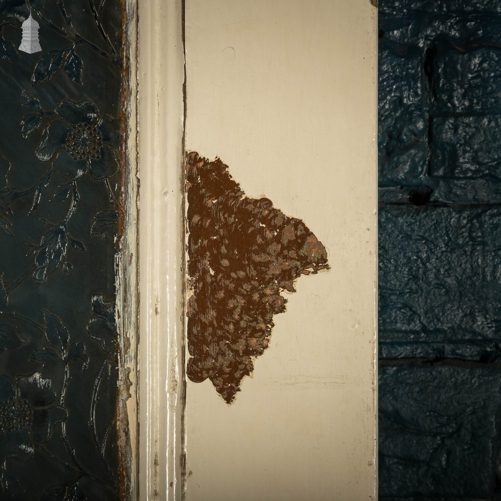 Half Glazed Door, 3 Panel with Floral Textured Glass