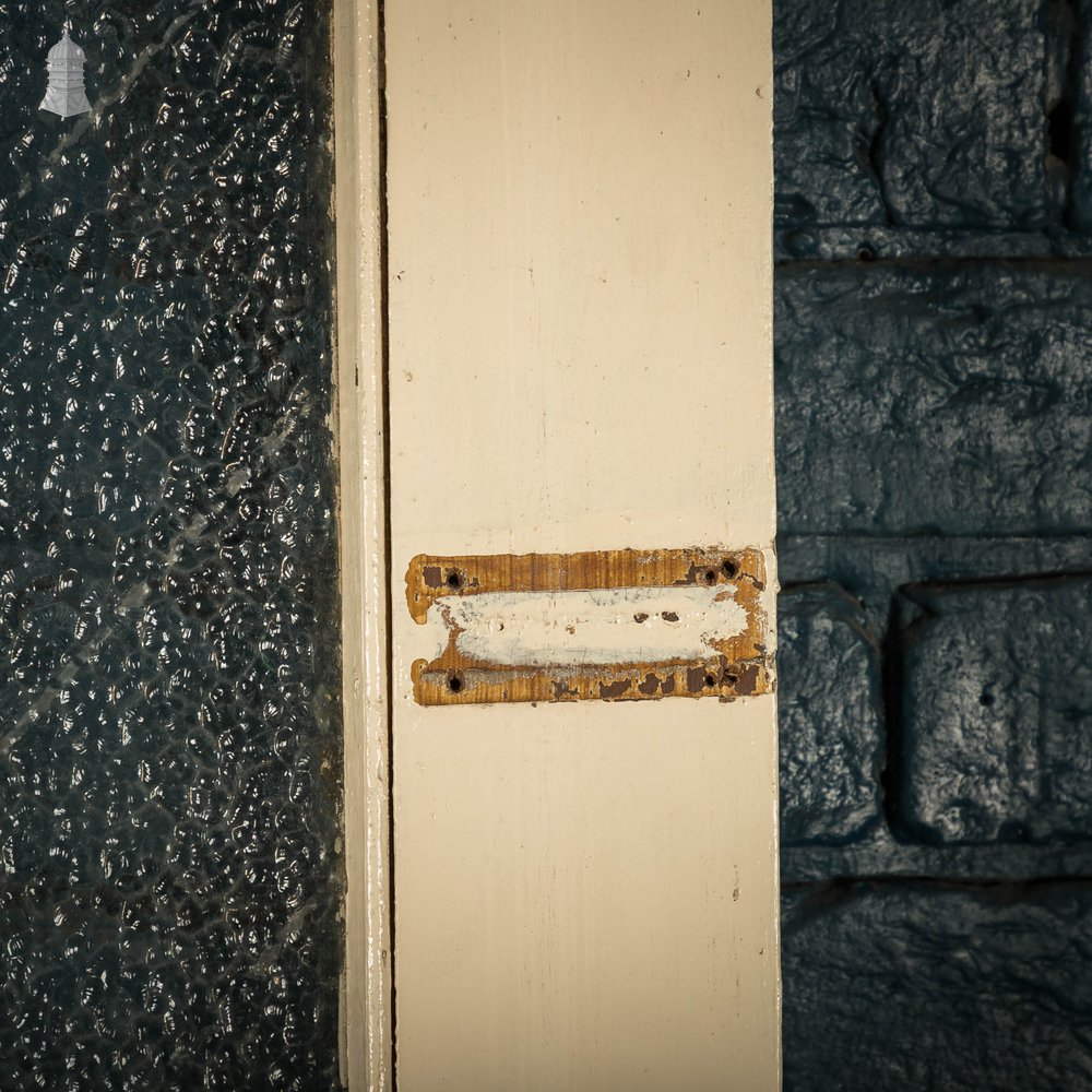 Half Glazed Door, Moulded Panelled Pine Door with ‘Arctic’ Style Textured Glass