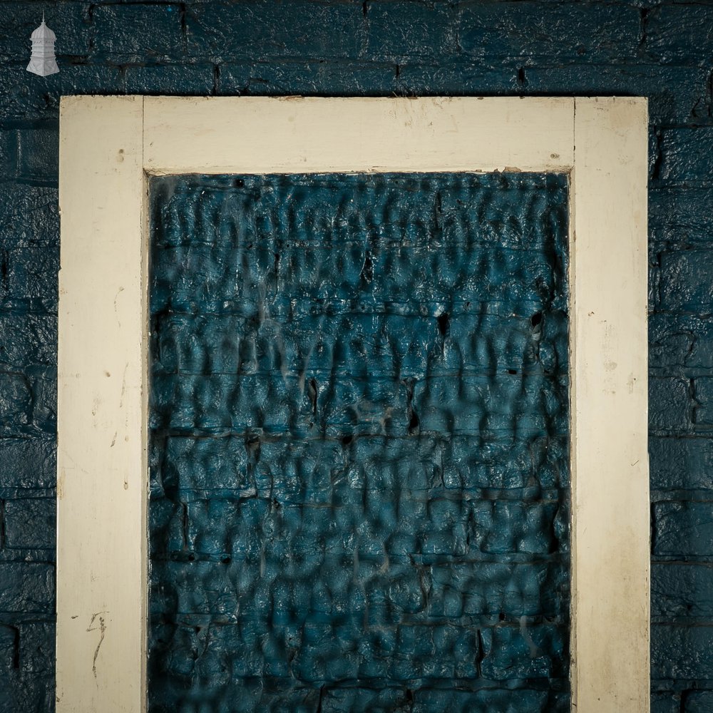 Half Glazed Door, Moulded White Painted Pine Door with Textured Glass