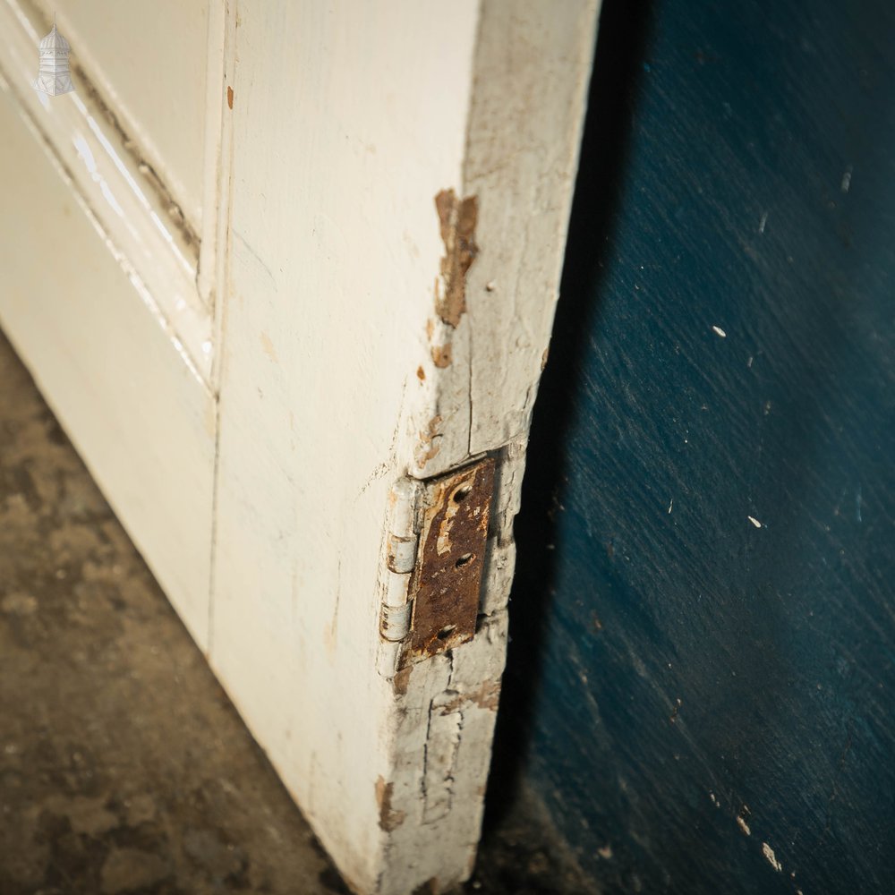 Half Glazed Door, Moulded White Painted Pine Door with Textured Glass