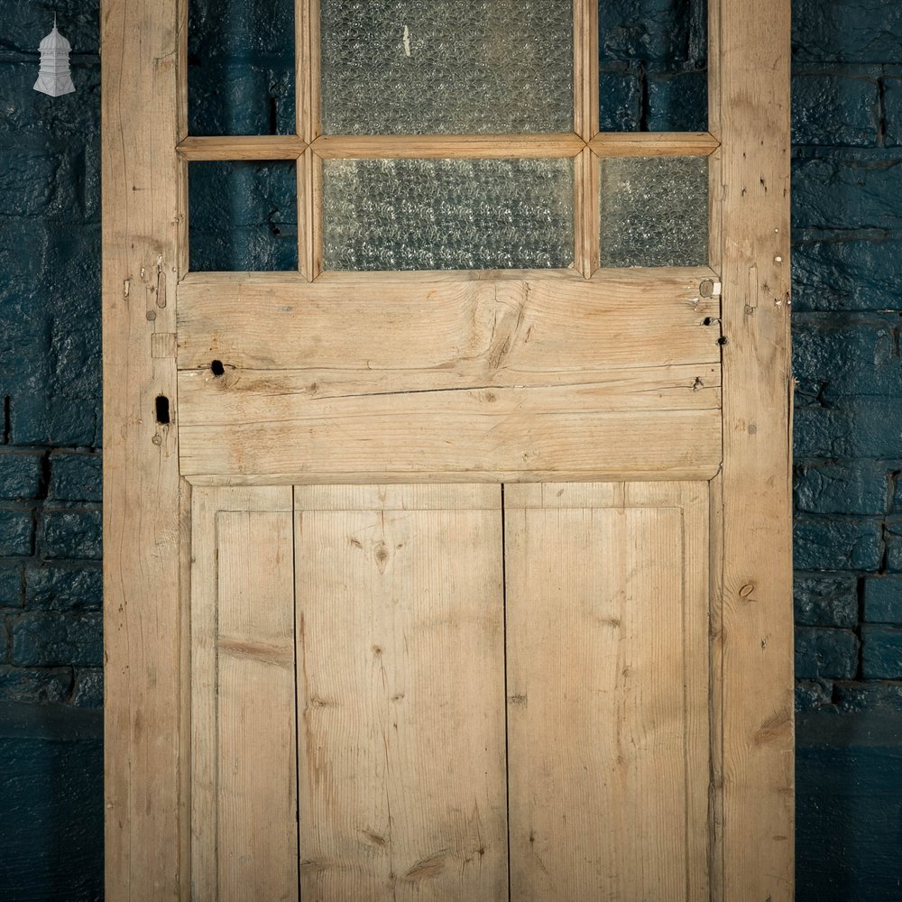 Half Glazed Door, Moulded Half Glazed Door Fitted with ‘Rose’ Style Textured Glass