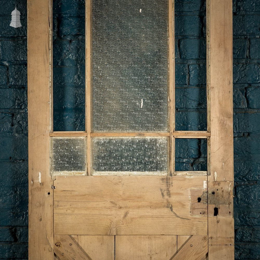 Half Glazed Door, Moulded Half Glazed Door Fitted with ‘Rose’ Style Textured Glass