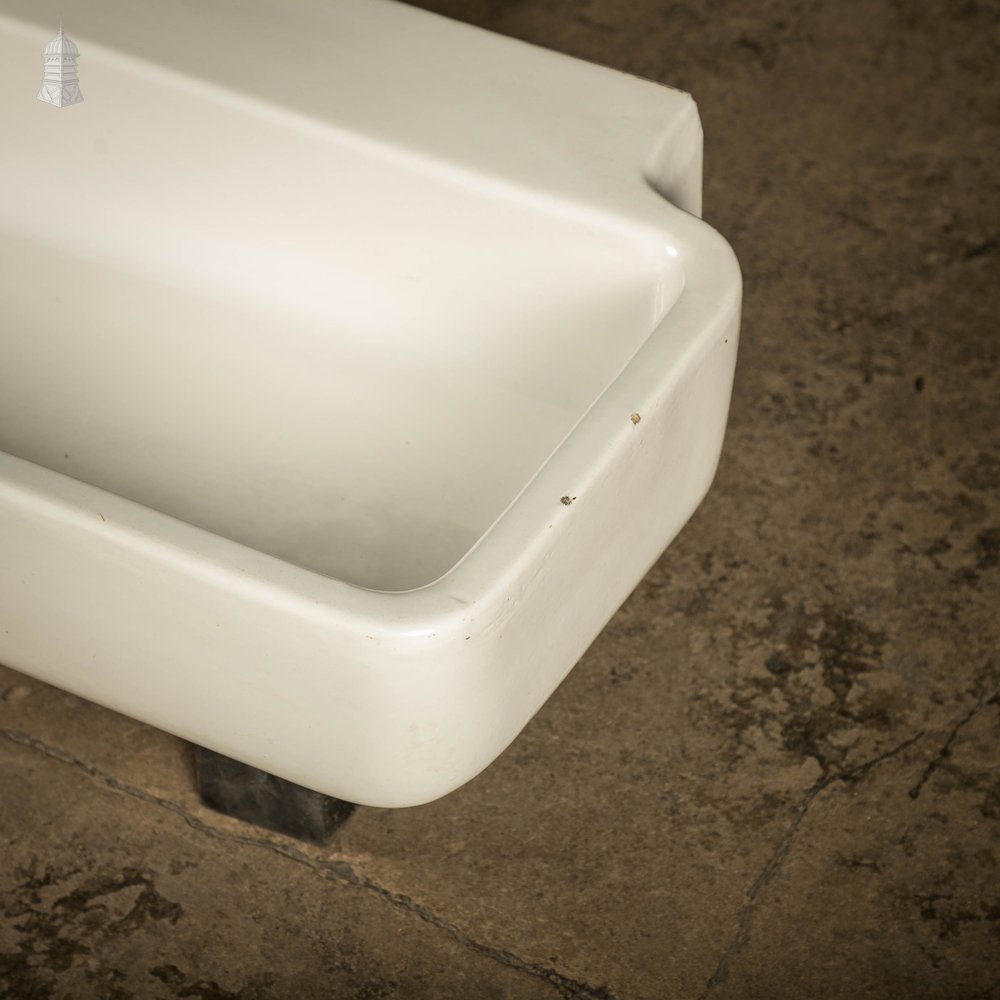 Long Trough Sink, Vintage Adamsez White Glazed Ceramic