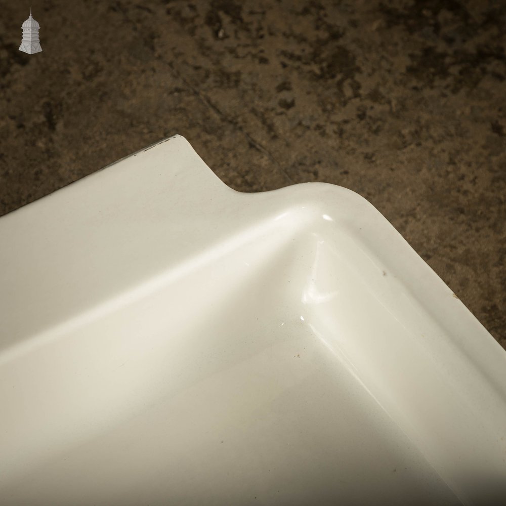 Long Trough Sink, Vintage Adamsez White Glazed Ceramic