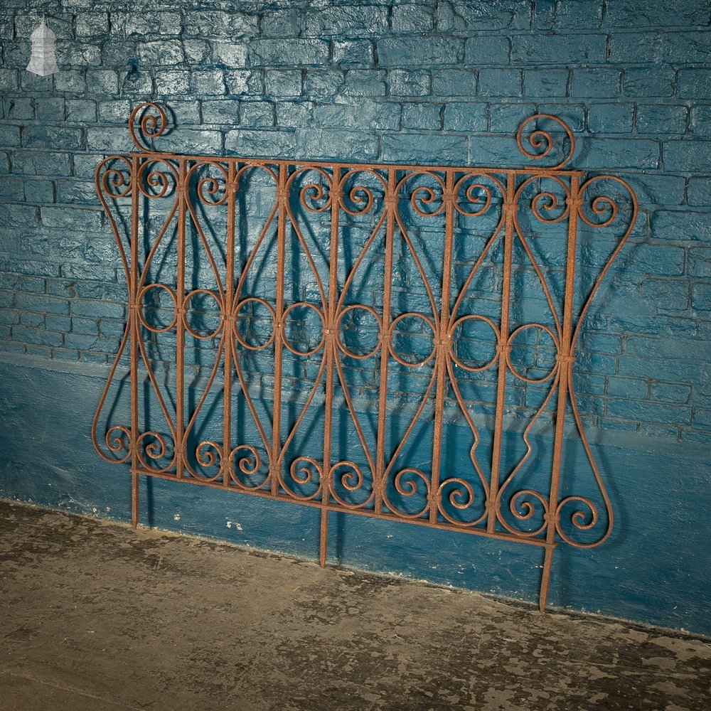 Wall Top Railing, Wrought Iron Scroll Design Panel