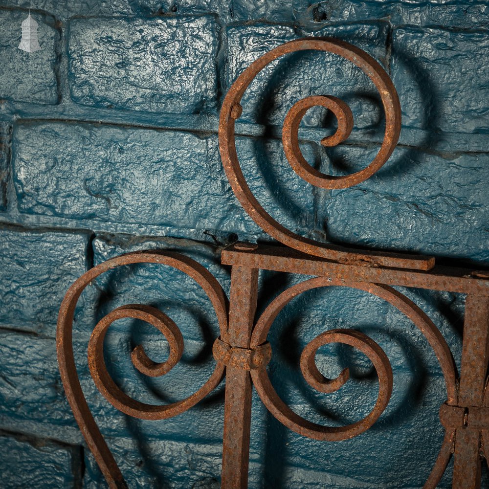 Wall Top Railing, Wrought Iron Scroll Design Panel