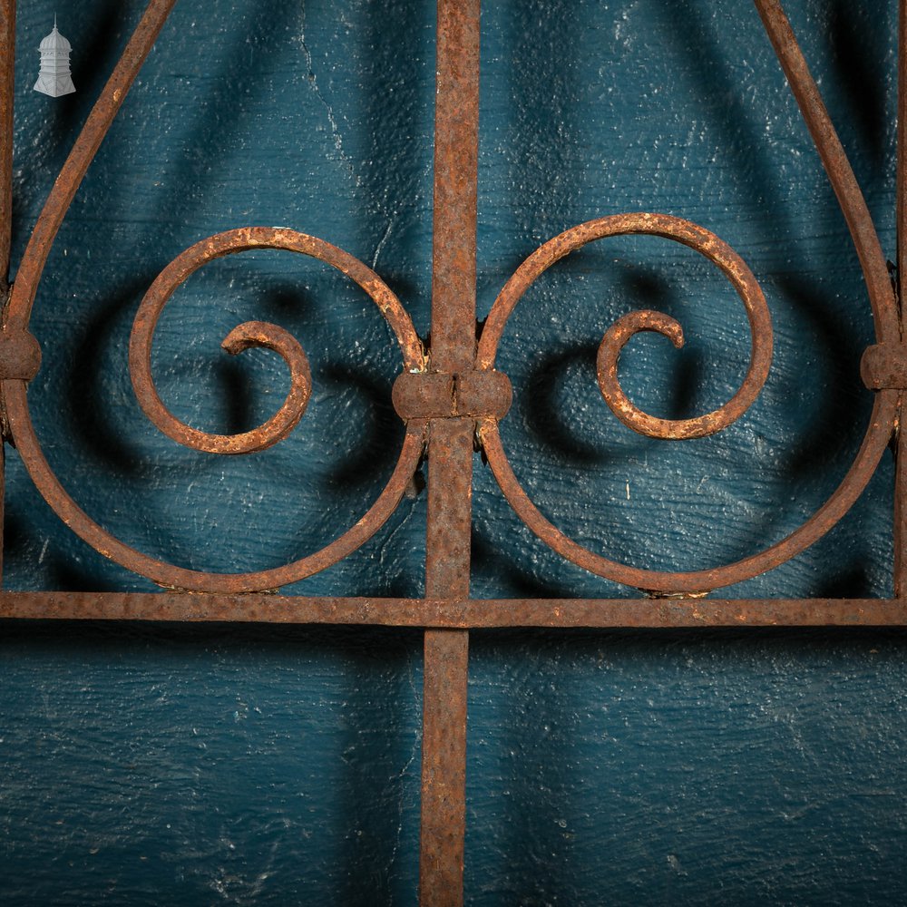 Wall Top Railing, Wrought Iron Scroll Design Panel