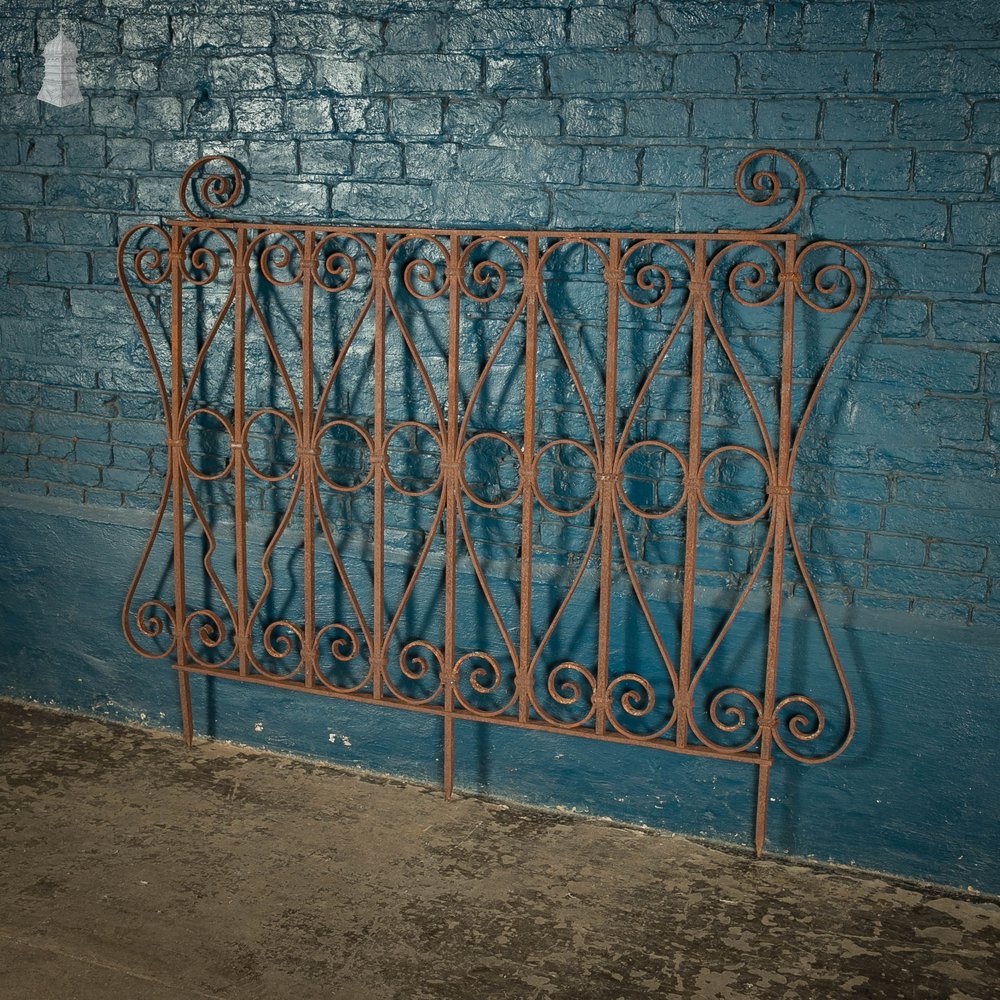 Wall Top Railing, Wrought Iron Scroll Design Panel