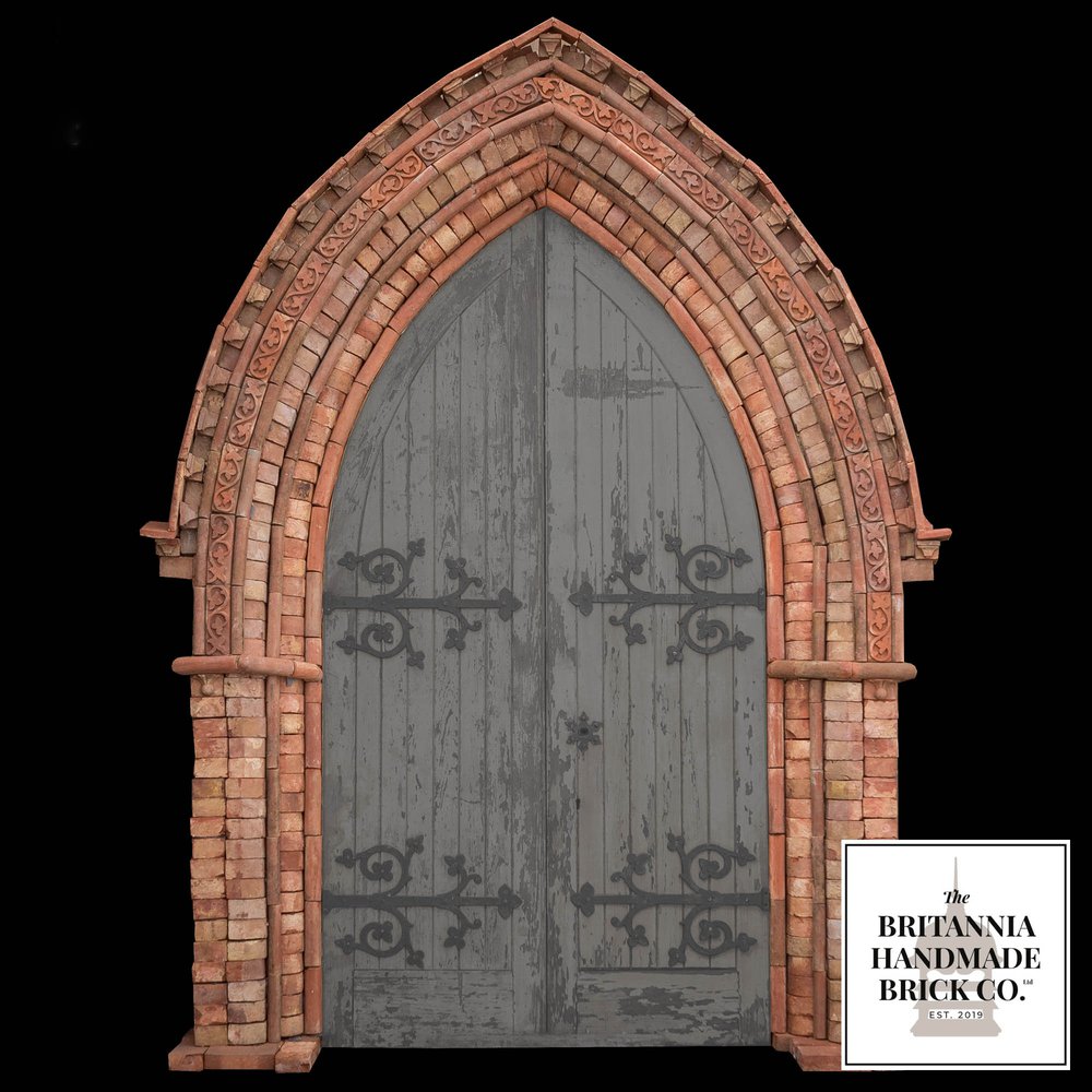 NR35721: The Britannia Handmade Red Brick Gothic Arched Door Surround Kit