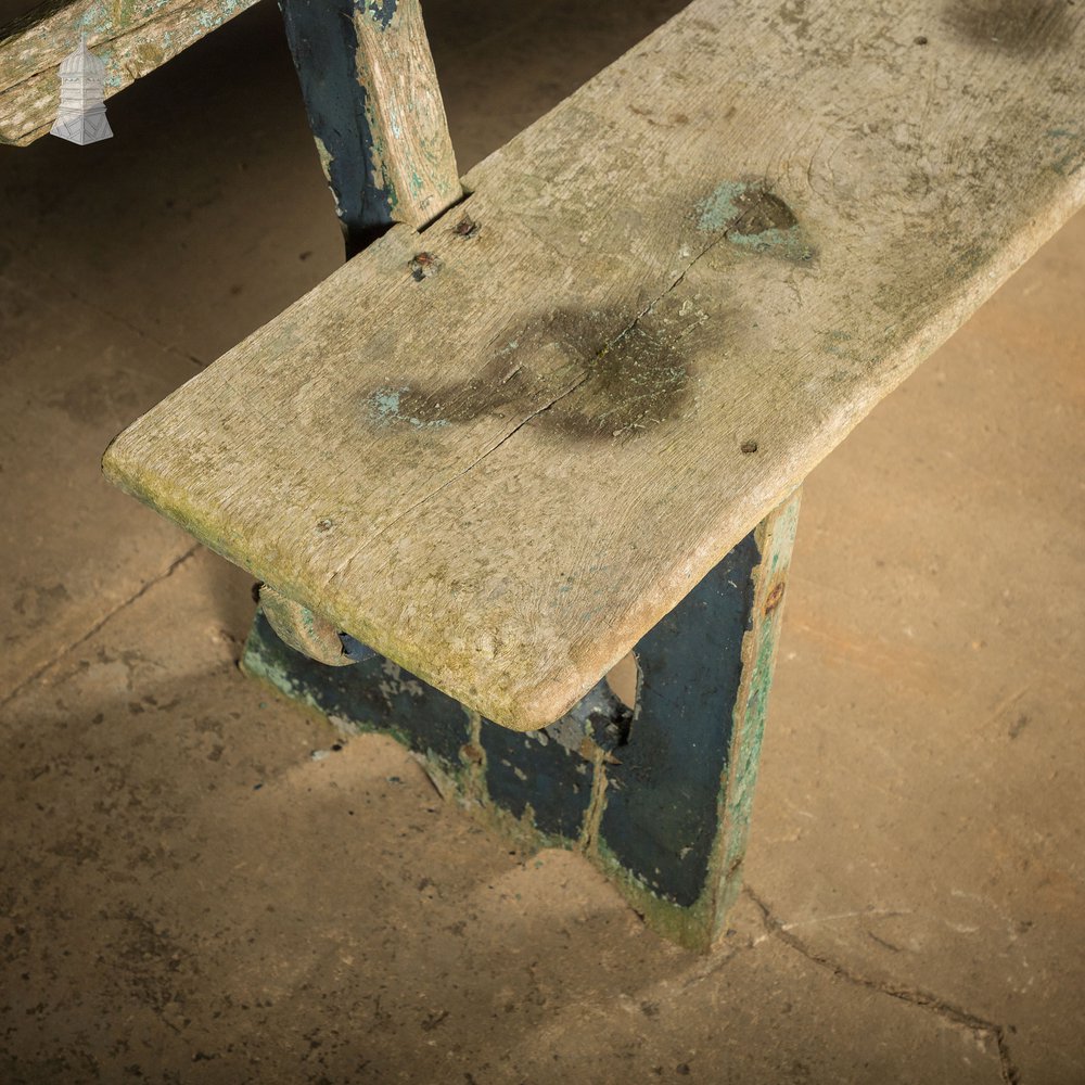 Teak Garden Bench, Early 20th C, Weathered