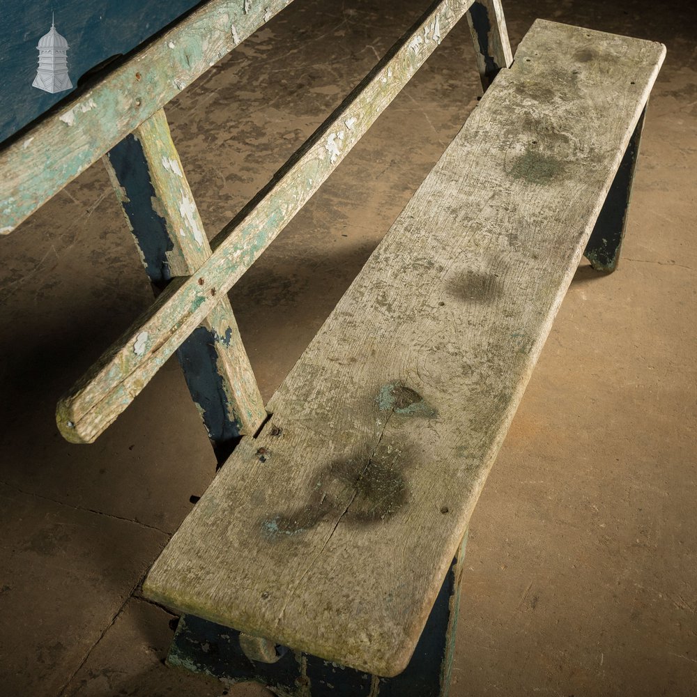 Teak Garden Bench, Early 20th C, Weathered