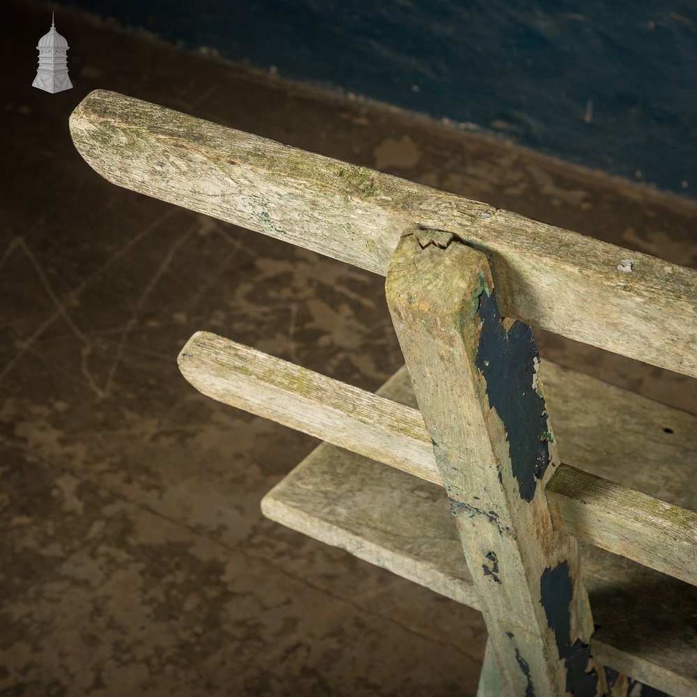 Teak Garden Bench, Early 20th C, Weathered