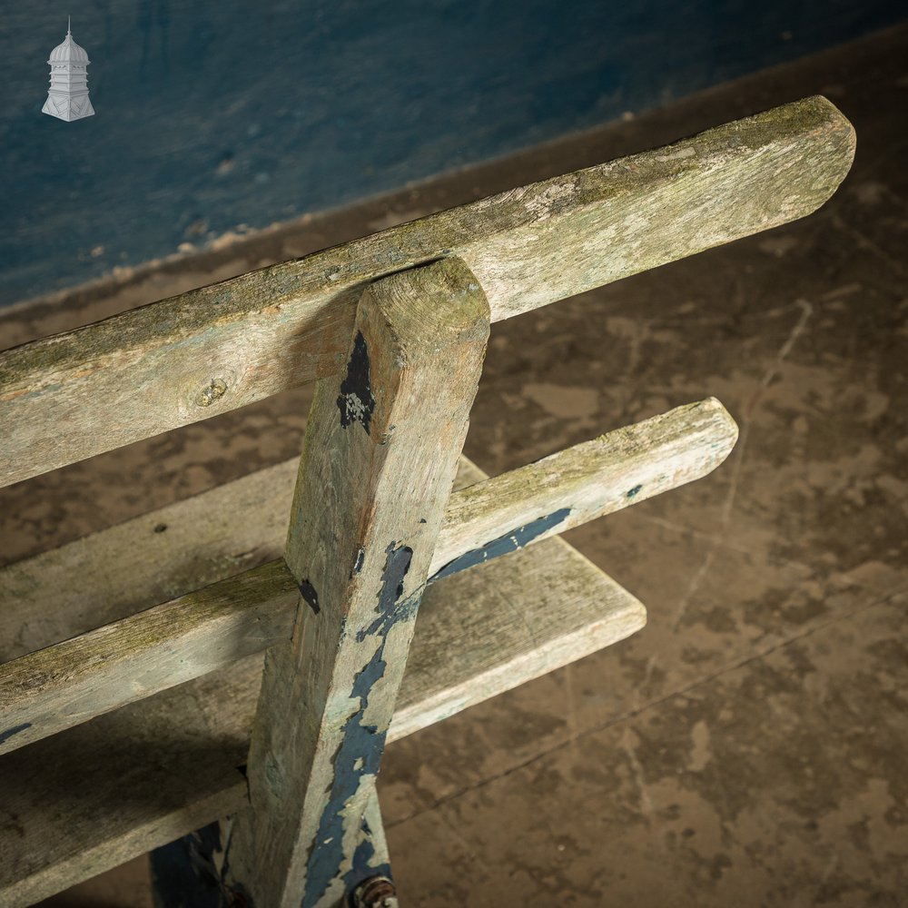 Teak Garden Bench, Early 20th C, Weathered