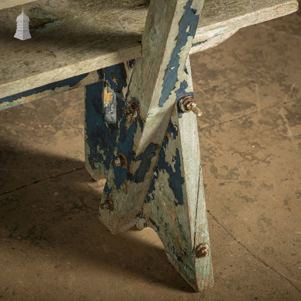Teak Garden Bench, Early 20th C, Weathered