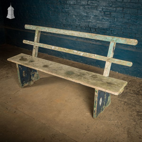 Teak Garden Bench, Early 20th C, Weathered