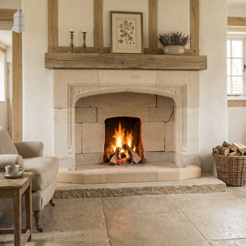 Sandstone Fireplace & Hearth