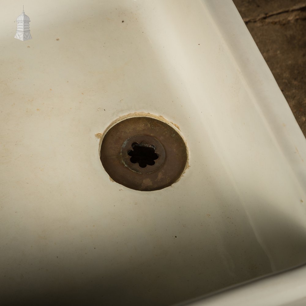 Shallow Trough Sink, Reclaimed  – White & Cane Glazed Stoneware