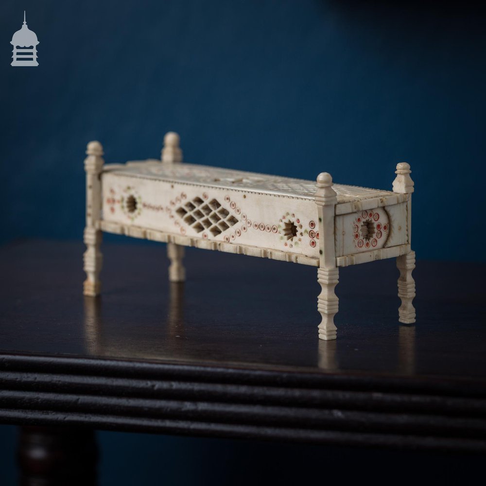 Napoleonic Prisoner of War Carved Bone Domino Set and Box Circa 1800