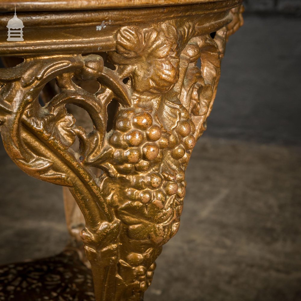 19th C Cast Iron Pub Table Base With Circular Bleached Brushed Oak Top