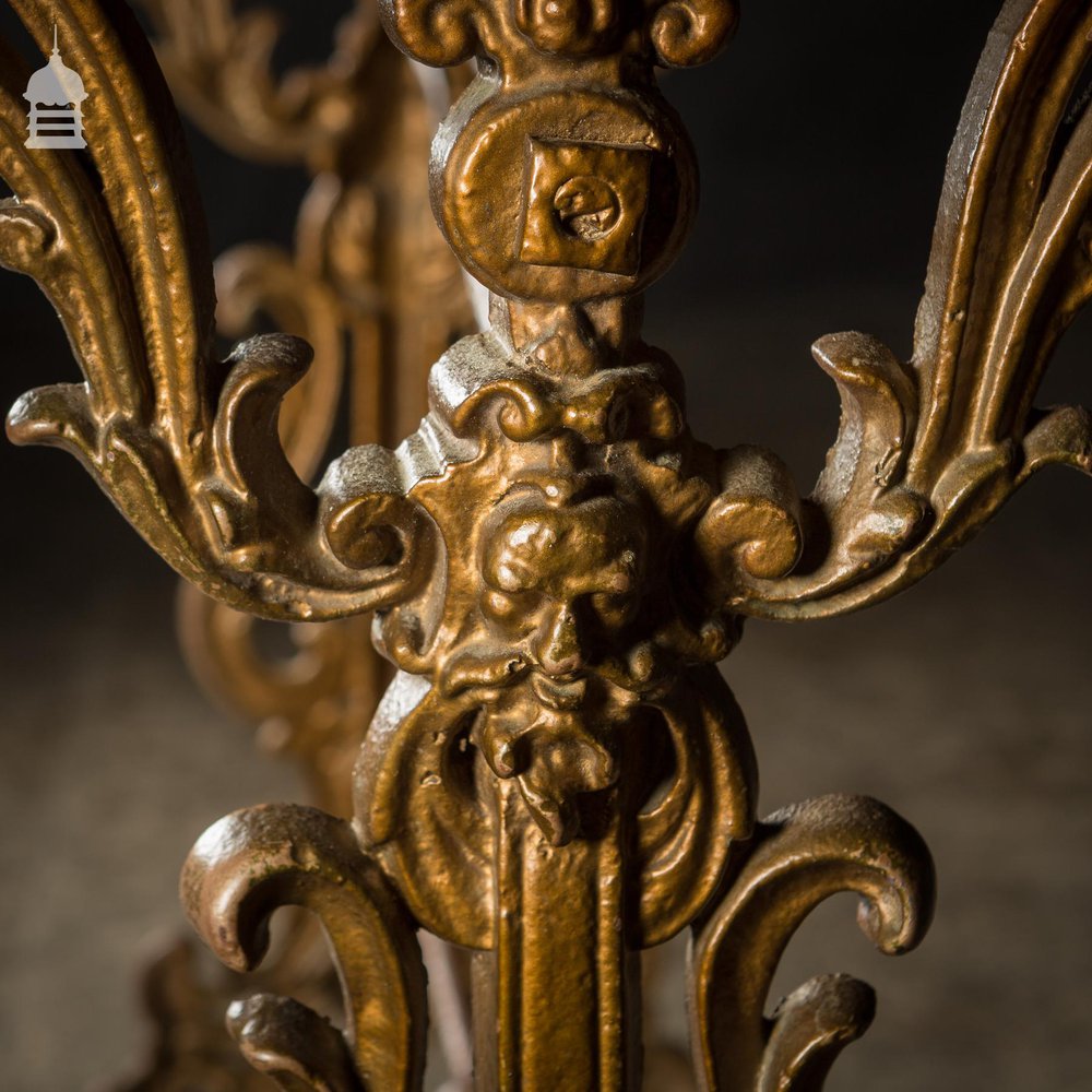 19th C Cast Iron Pub Table Base With Bleached Brushed Oak Top