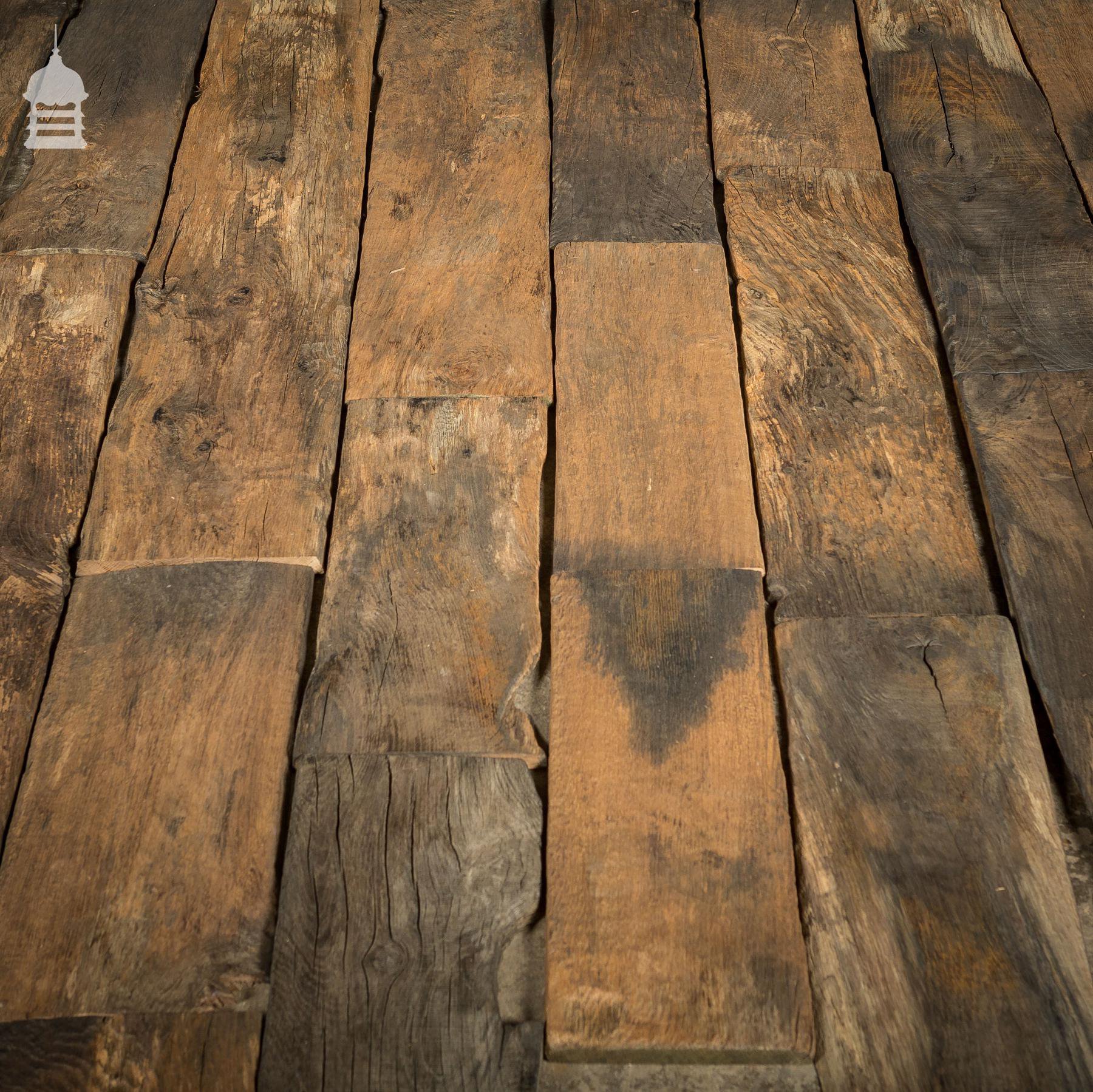 Batch of Short Length Norfolk Broads Black Bog Oak Floor Board Wall