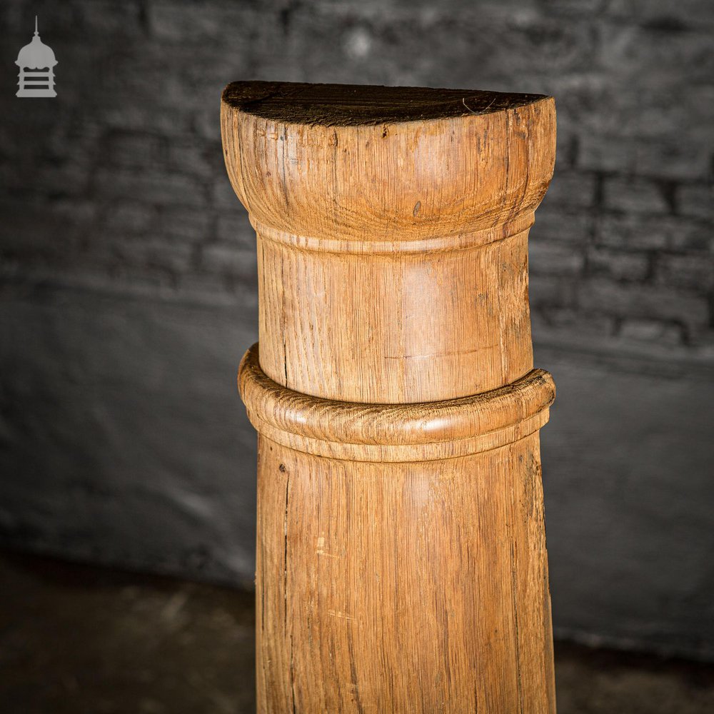 Pair of 19th C Oak Split Flanked Columns