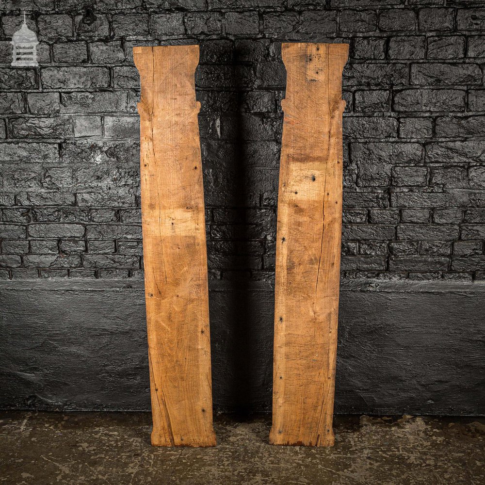 Pair of 19th C Oak Split Flanked Columns