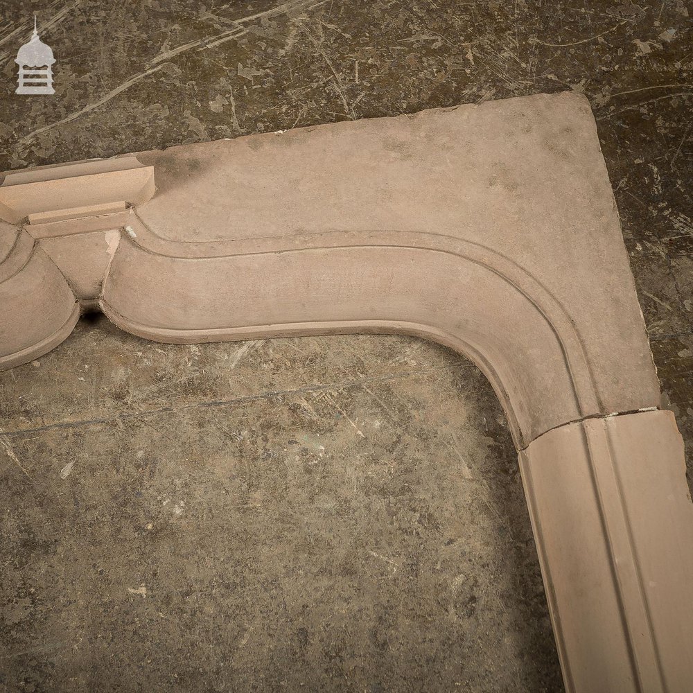 19th C Sandstone Fireplace Insert With Curved Ornate Detail