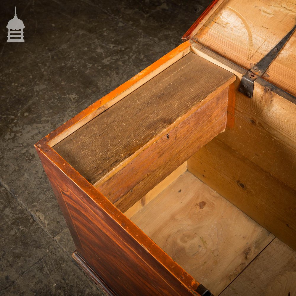 Stunning Georgian Painted Blanket Box Chest Trunk With Hidden Internal Compartment