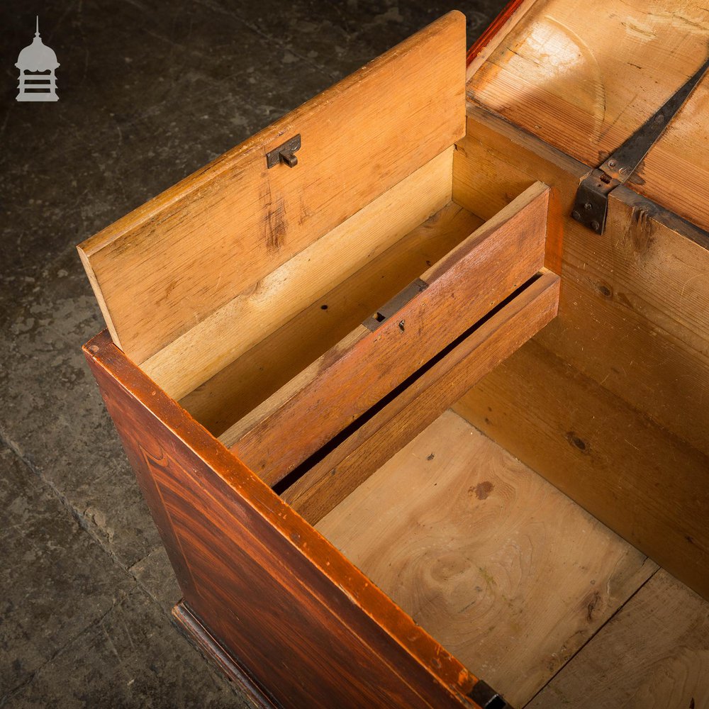 Stunning Georgian Painted Blanket Box Chest Trunk With Hidden Internal Compartment