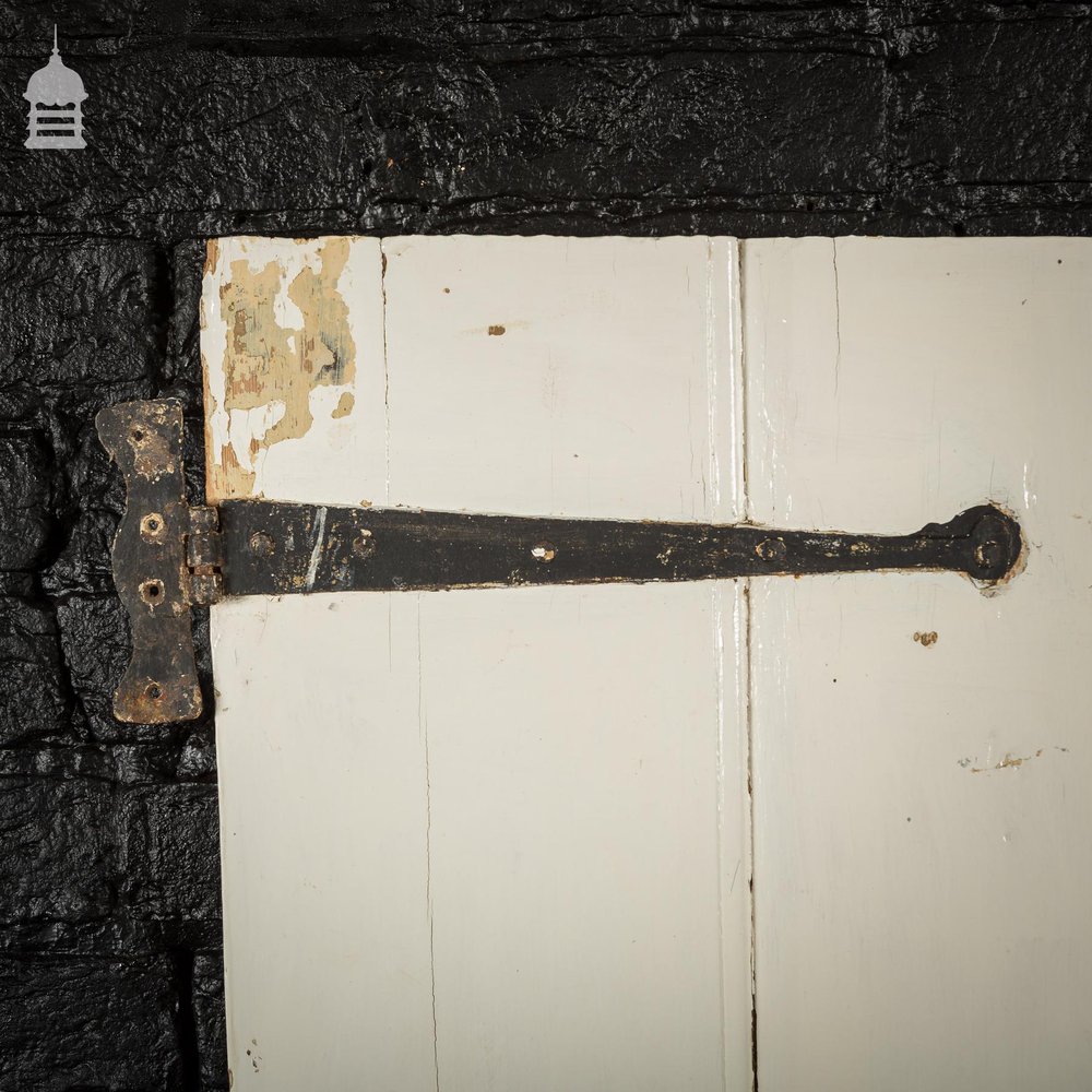 Georgian White Painted Pine Internal Ledged and Braced Internal Cottage Door