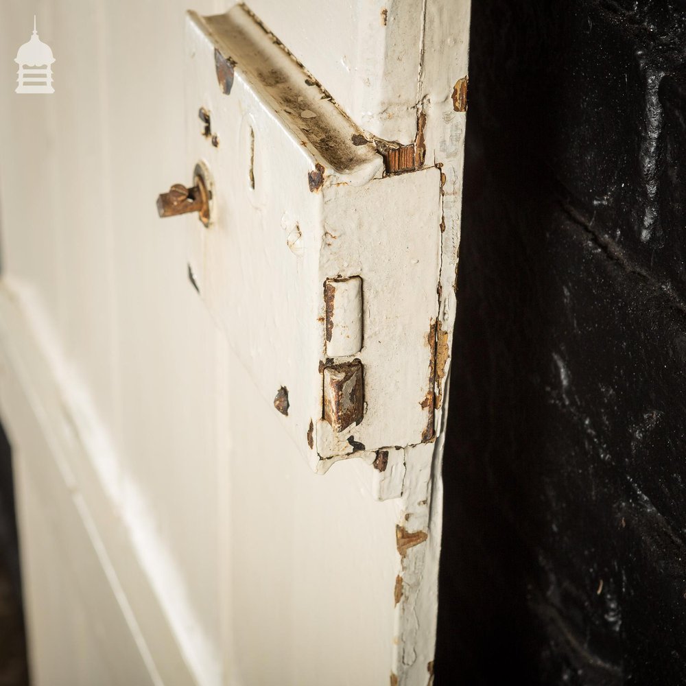 Painted 19th C Ledged and Braced Pine Beadboard Internal Cottage Door