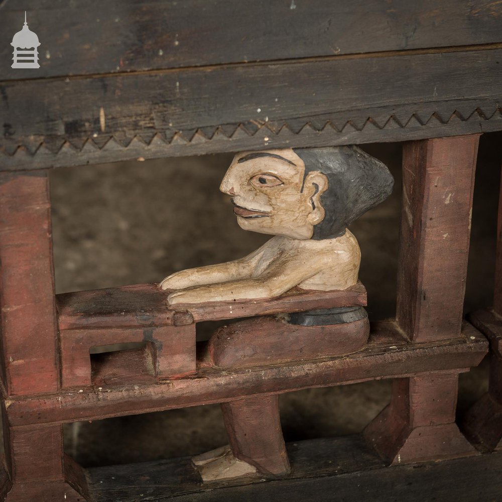 18th C Carving of 4 Seated Figures