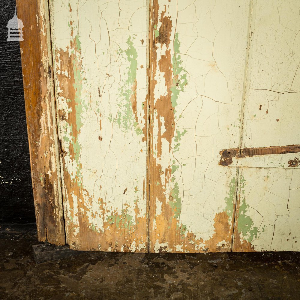 19th C Painted Pine Ledged and Braced Internal Cottage Door