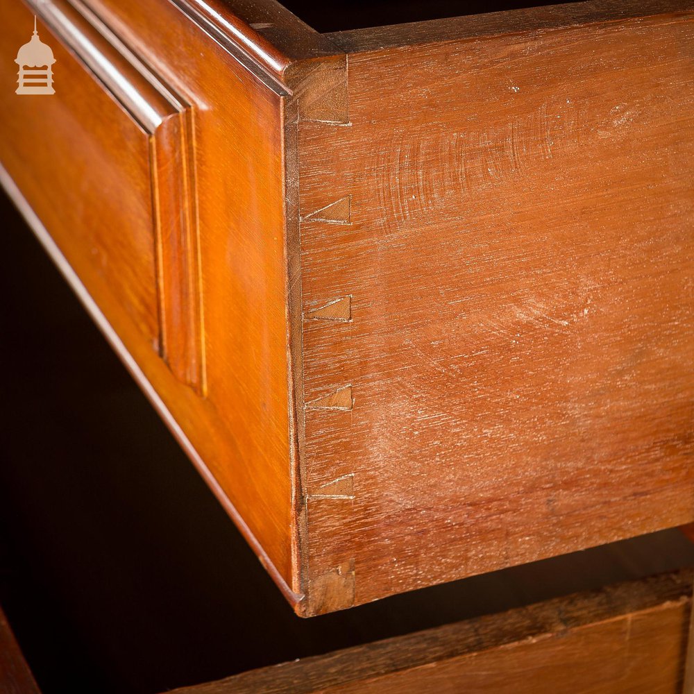 19th C Large Scale Teak Ecclesiastical Vestment Drawers Featuring Raised Moulded Panels On All Sides