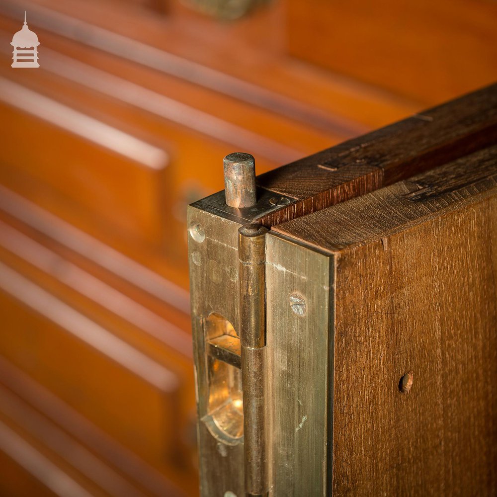 19th C Large Scale Teak Ecclesiastical Vestment Drawers Featuring Raised Moulded Panels On All Sides