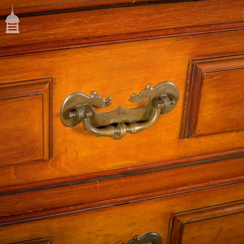 19th C Large Scale Teak Ecclesiastical Vestment Drawers Featuring Raised Moulded Panels On All Sides