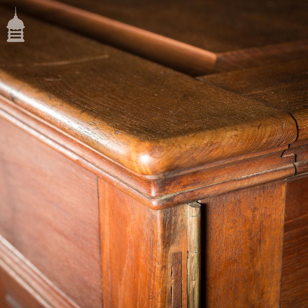 19th C Large Scale Teak Ecclesiastical Vestment Drawers Featuring Raised Moulded Panels On All Sides